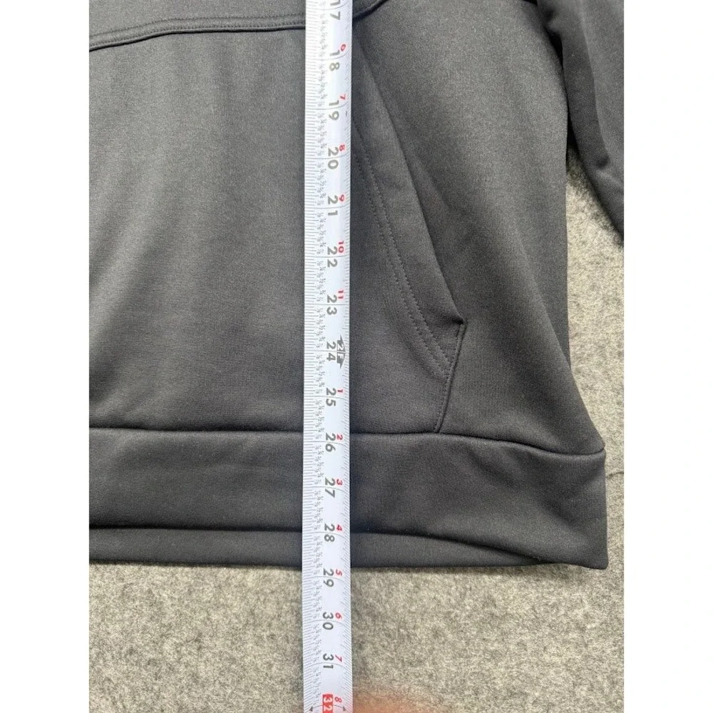 Nike Mens Black Therma-FIT Pullover Hoodie‎ Swoosh Logo Zipper Pocket Medium
